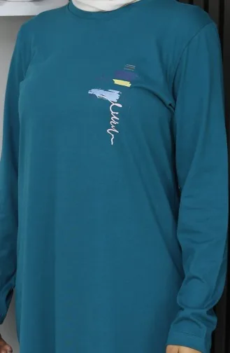 Digital Fabric Slit Tunika 9135-04 Petrol 9135-04