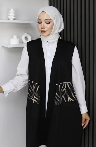 Gilet Sans Manches Imprimé Pierre 5110-01 Noir 5110-01