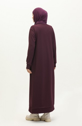 Balıkçı Yaka Spor Elbise 0282-02 Mor