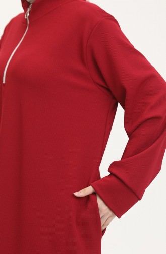 Robe De Sport A Col Roulé 0282-07 Rouge Claret 0282-07