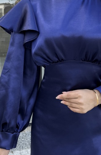 Eliza Satijnen Avondjurk 4661-04 Marineblauw 4661-04