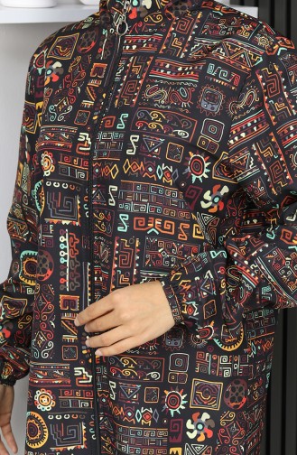 طقم ملابس سباحة للحجاب بنمط عرقي، مكون من 3 قطع، 1903-05، بني 1903-05