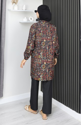 طقم ملابس سباحة للحجاب بنمط عرقي، مكون من 3 قطع، 1903-05، بني 1903-05