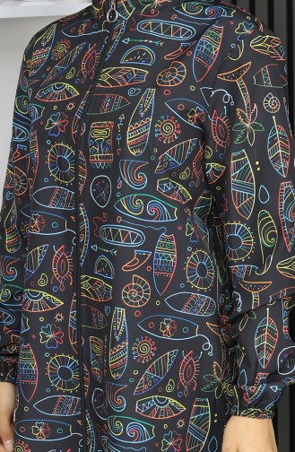 طقم ملابس سباحة محجبات بنقشة كليوباترا، 3 قطع، 1903-08، أسود 1903-08