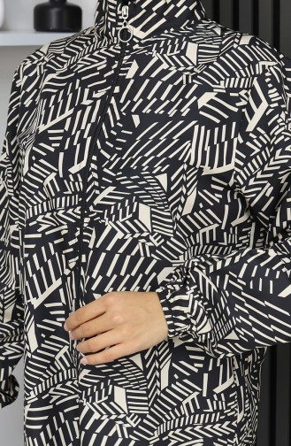 Hijab Badpak Modern Streeppatroon 3-delige Set 1903-09 Zwart Beige 1903-09