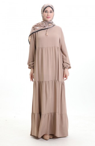 Tiered Collar Layered Dress 4107-17 Mink 4107-17