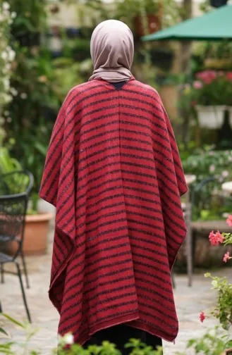 Poncho-Schulterschal 2061-01 Bordeauxrot 2061-01