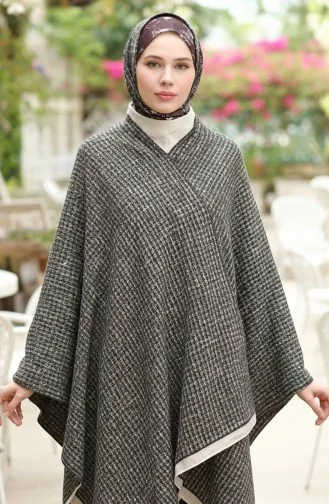 Poncho-Schulterschal 2074-01 Schwarzer Senf 2074-01