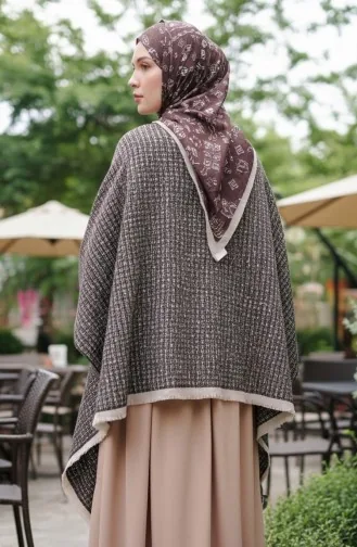 Poncho-Schulterschal 2074-01 Schwarzer Senf 2074-01