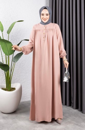 Robe En Viscose à Demi-boutonnage 7103-11 Poudre 7103-11