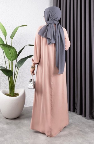 Robe En Viscose à Demi-boutonnage 7103-11 Poudre 7103-11