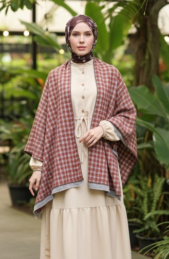 Poncho Schouder Sjaal 2073-01 Brick 2073-01