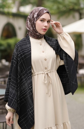 شال بونشو للكتف 2080-01 أسود 2080-01