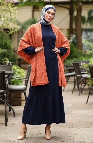 Poncho Schouder Sjaal 2067-01 Brick 2067-01