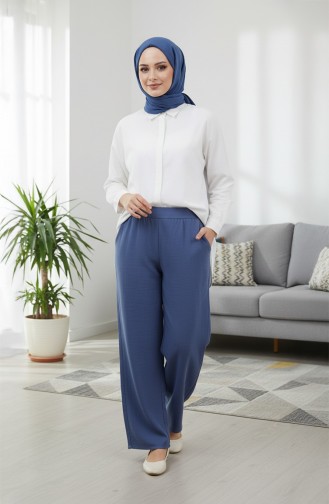 Müslin Pantolon 0020-07 İndigo