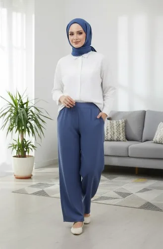Müslin Pantolon 0020-07 İndigo