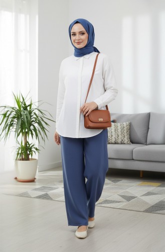 Müslin Pantolon 0020-07 İndigo