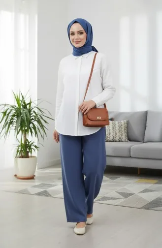 Müslin Pantolon 0020-07 İndigo