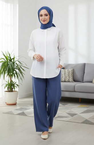 Müslin Pantolon 0020-07 İndigo