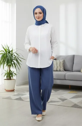 Müslin Pantolon 0020-07 İndigo