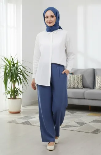 Müslin Pantolon 0020-07 İndigo