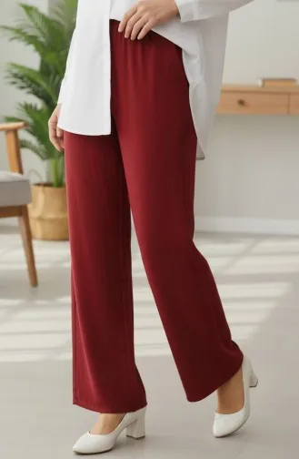 Pantalon En Mousseline 0020-08 Bordeaux 0020-08