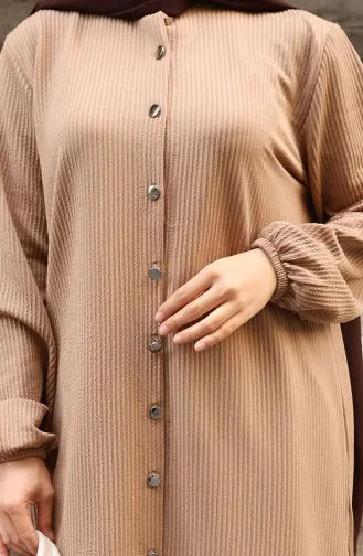 Corduroy Geknoopt Hijab Broekpak 2176-02 Melkkoffie 2176-02