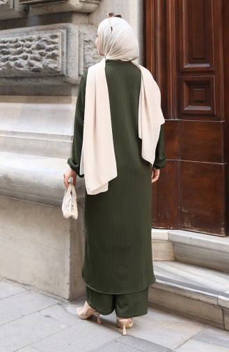 Corduroy Geknoopt Hijab Broekpak 2176-04 Khaki 2176-04