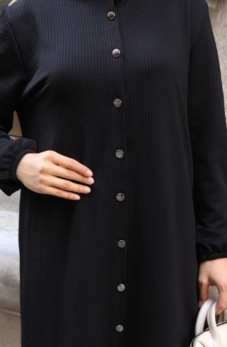 Corduroy Geknoopt Hijab Broekpak 2176-05 Zwart 2176-05