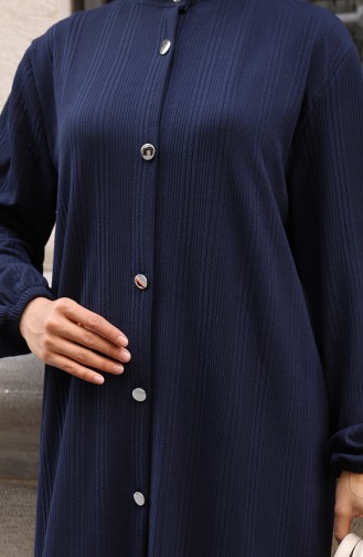 Corduroy Hijab Broekpak Met Knopen Marineblauw 2177-01 2177-01