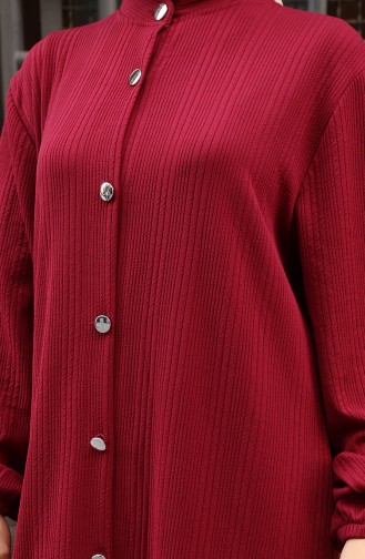 Geknoopt Geribbeld Hijab Broekpak 2177-02 Claret Red 2177-02