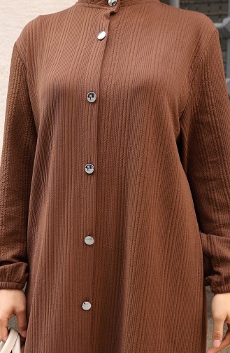 Corduroy Hijab Broekpak Met Knopen 2177-03 Bruin 2177-03