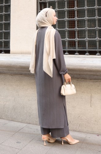 Corduroy Hijab Broekpak Met Knoopjes 2177-04 Antraciet 2177-04