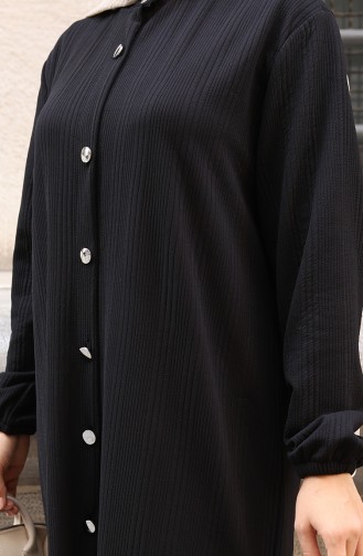 Corduroy Hijab Broekpak Met Knopen 2177-05 Zwart 2177-05