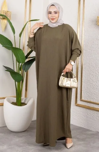 Kreppkleid Mit Fledermausärmeln 2000-01 Khaki 2000-01