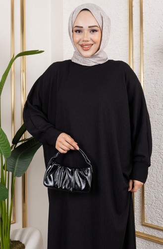 Vleermuismouwen Crêpejurk 2000-02 Zwart 2000-02