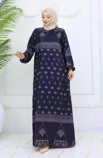 Robe à Motifs Avec Détails Tughra 0039-04 Fumée 0039-04