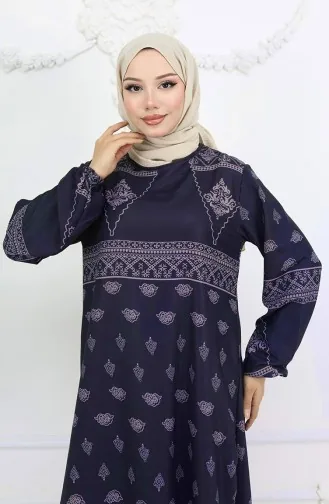 Robe à Motifs Avec Détails Tughra 0039-04 Fumée 0039-04