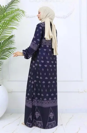 Robe à Motifs Avec Détails Tughra 0039-04 Fumée 0039-04