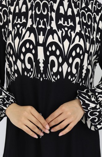 Viscose Stof Patroon Jurk 0060-01 Zwart 0060-01