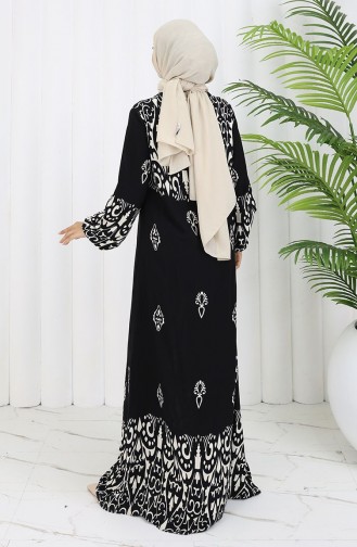 Viscose Stof Patroon Jurk 0060-01 Zwart 0060-01