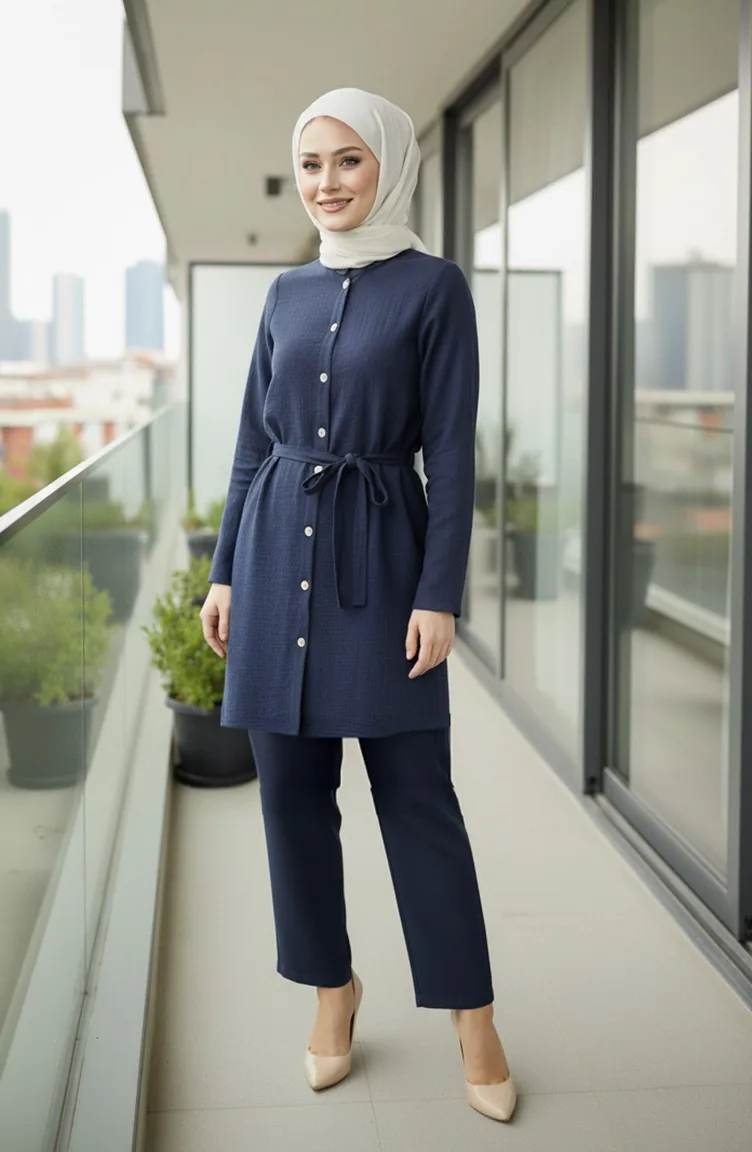 سترة موسلين 5505-02 أزرق داكن 5505-02