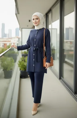 سترة موسلين 5505-02 أزرق داكن 5505-02