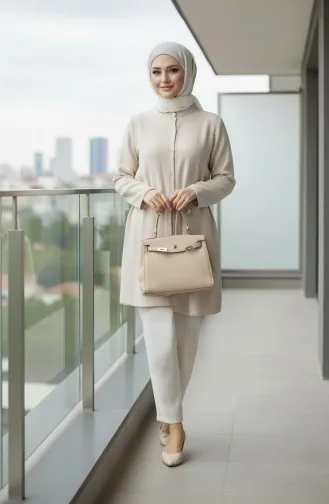 Müslin Tunik 5505-03 Krem