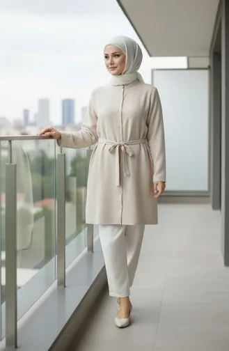 Müslin Tunik 5505-03 Krem