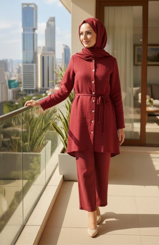 Tunique En Mousseline 5505-05 Bordeaux 5505-05