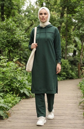 İki İplik Eşofman Takım 3034-09 Nefti Yeşil