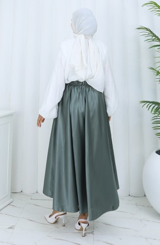 Satinrock Mit Elastischer Taille 0202-01 Schimmelgrün 0202-01