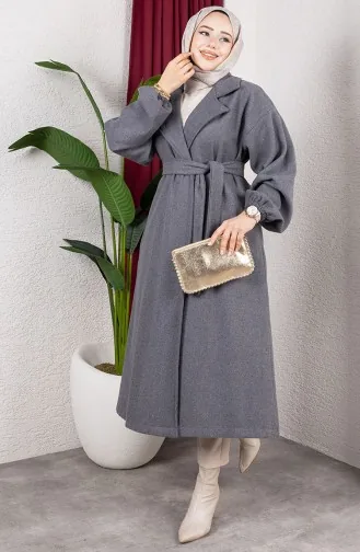 Double-Breasted Collar Cashmere Coat 2059-03 Gray 2059-03