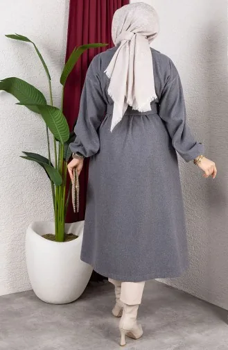 Double-Breasted Collar Cashmere Coat 2059-03 Gray 2059-03
